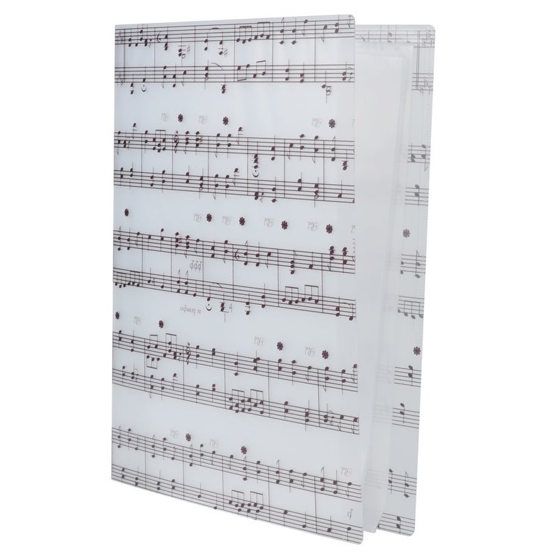 PUNK Music Sheet File Paper Storage Folder Documents Holder Blank Sheet Files Plastic A4 Size 40 Pockets (Music Sheet White) - Image 1